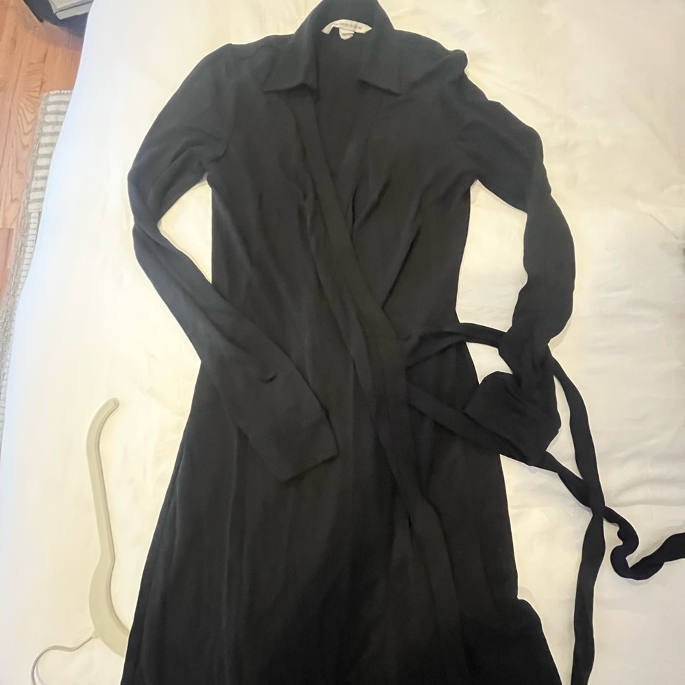 Diane Von Furstenberg Black Long Sleeve Dress